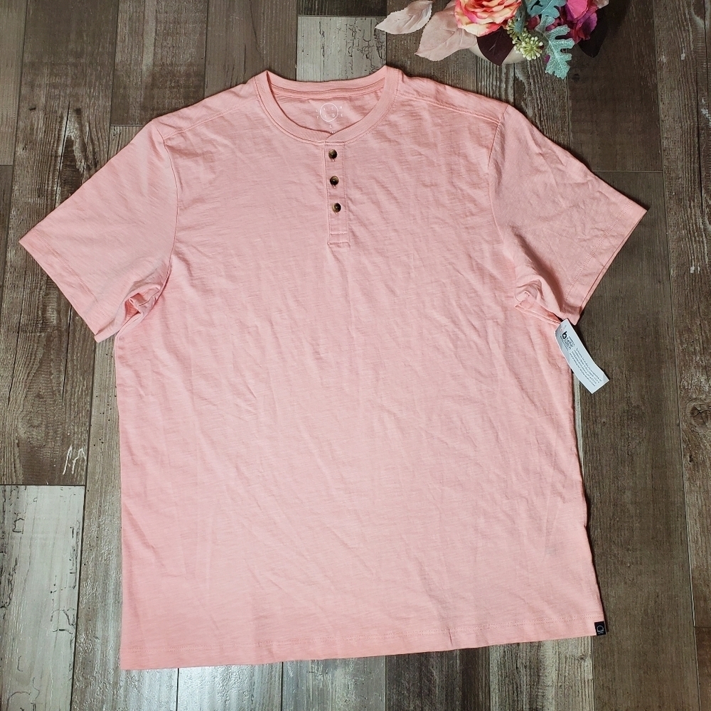 NWT Stitch Fix Even Tide Short Sleeve Men's Size Large Regular Pink